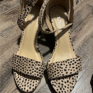 Leopard print block heel